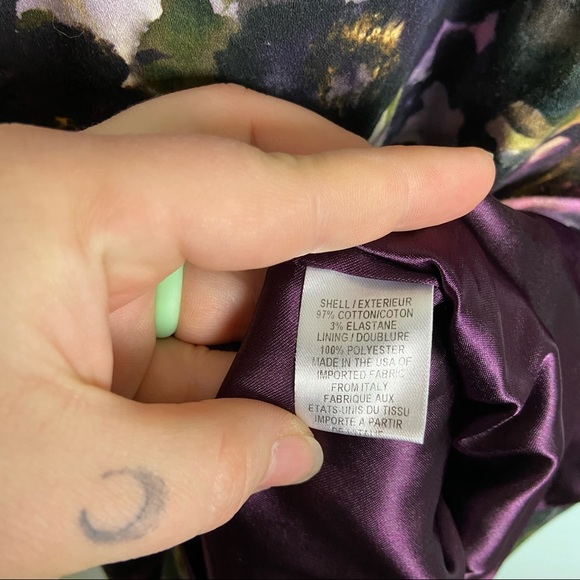 Milly New York Watercolor Floral Square Neck Cocktail Dress - Picture 3 of 6